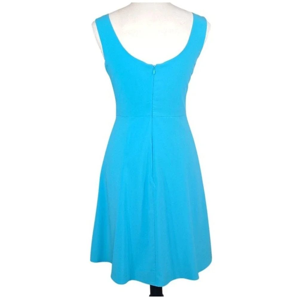 Belle Badgley Mischka Dress Size 4 Blue Sleeveless Layered Asymmetrical Cocktail
